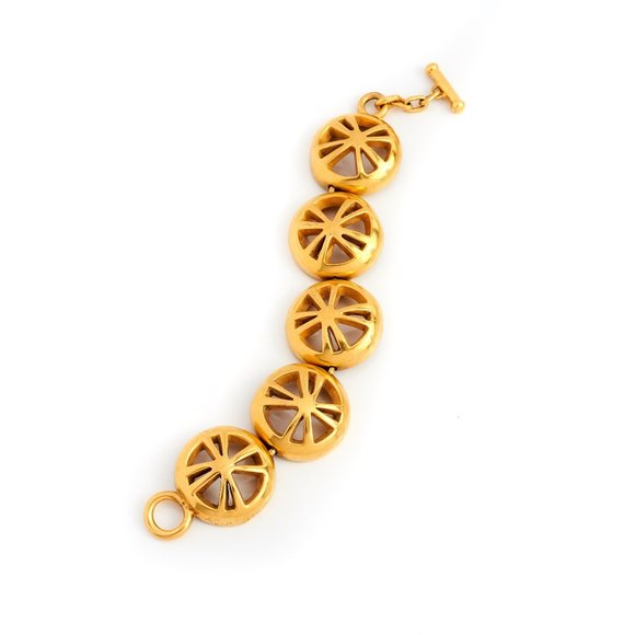 Steven Vaubel Bracelet, Vintage, Gold Plated, Signed, 1988 - Picture 1 of 9